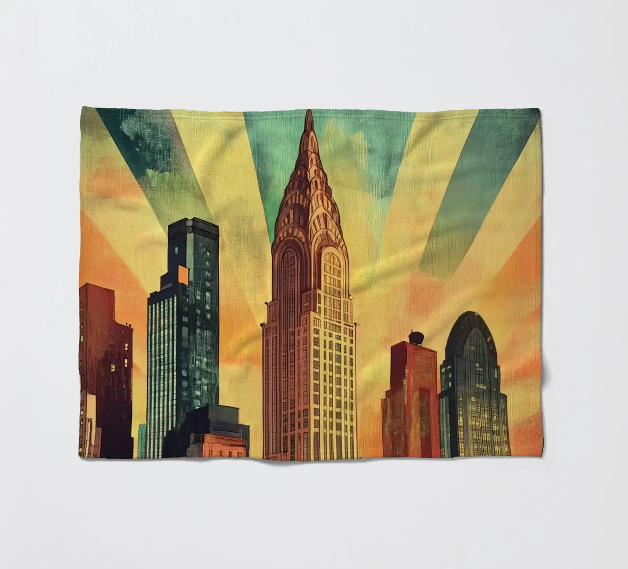 Manhattan Skyline coperta in pile da M-Ulrich-Digital Art