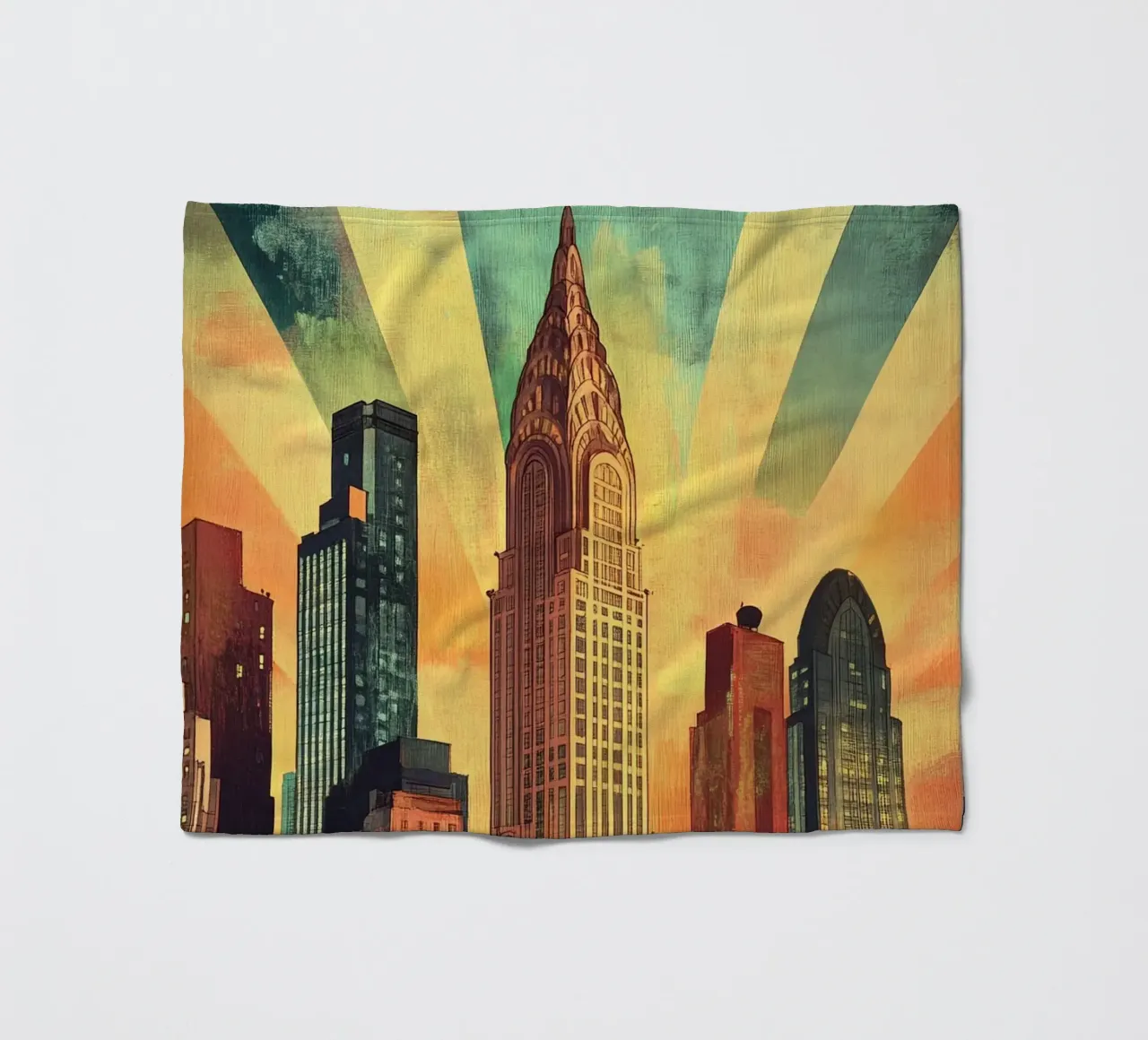 Manhattan Skyline coperta in pile da M-Ulrich-Digital Art