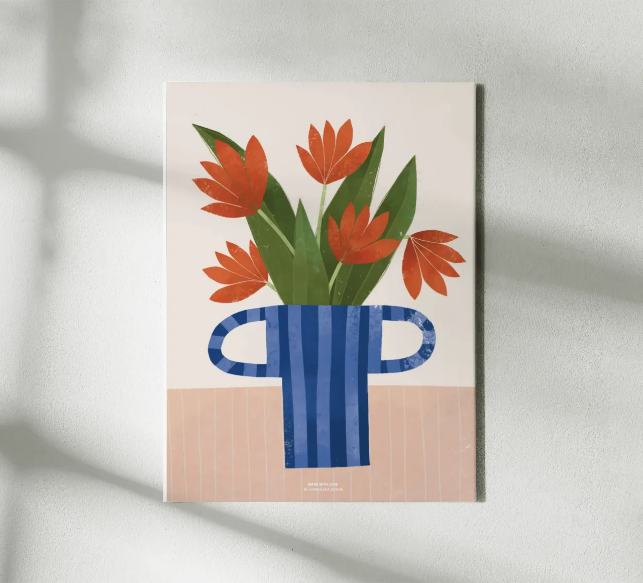 TULPEN IN EINER BLAUEN VASE Leinwand von sarahlenadesign