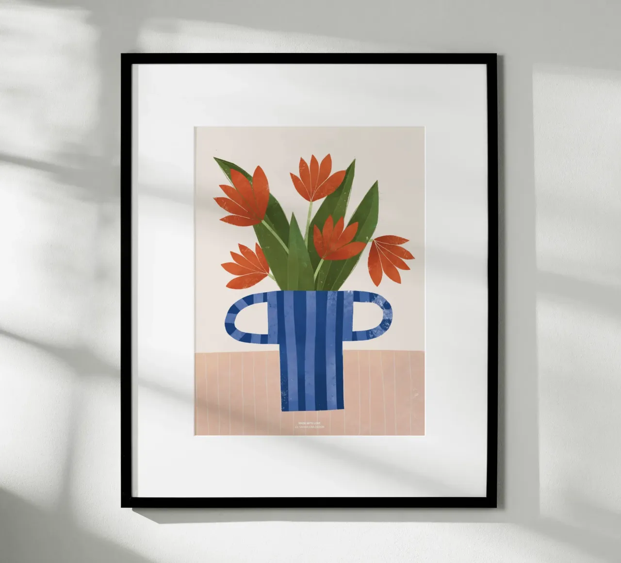 TULIPANES EN UN JARRÓN AZUL hahnemühle de sarahlenadesign