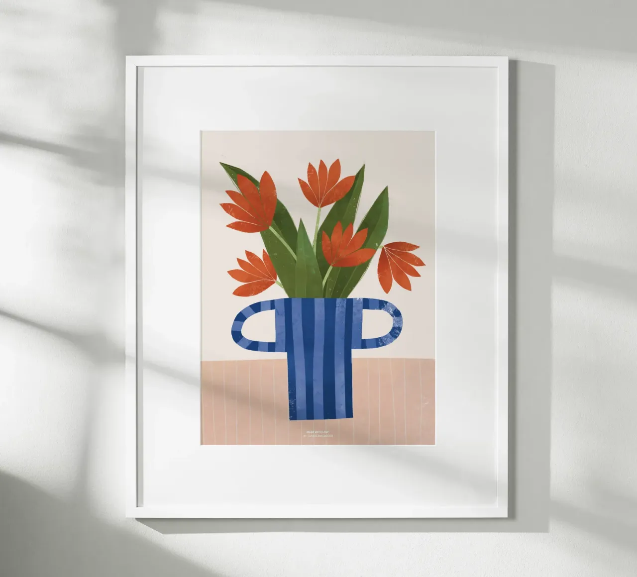 TULIPANES EN UN JARRÓN AZUL hahnemühle de sarahlenadesign