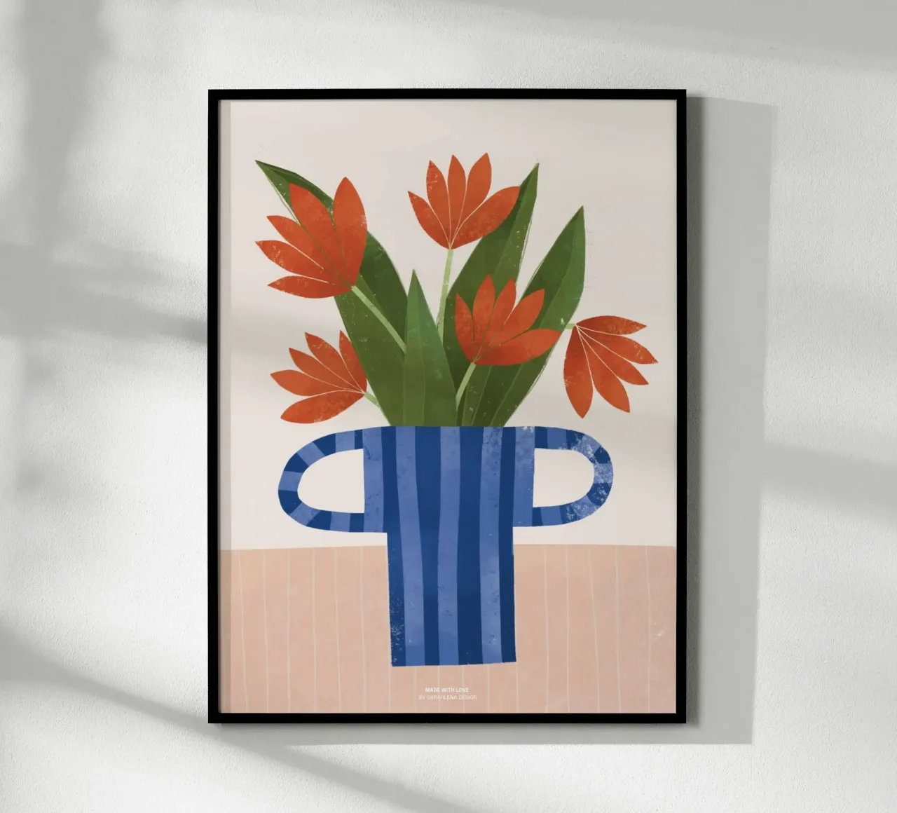TULIPANES EN UN JARRÓN AZUL hahnemühle de sarahlenadesign