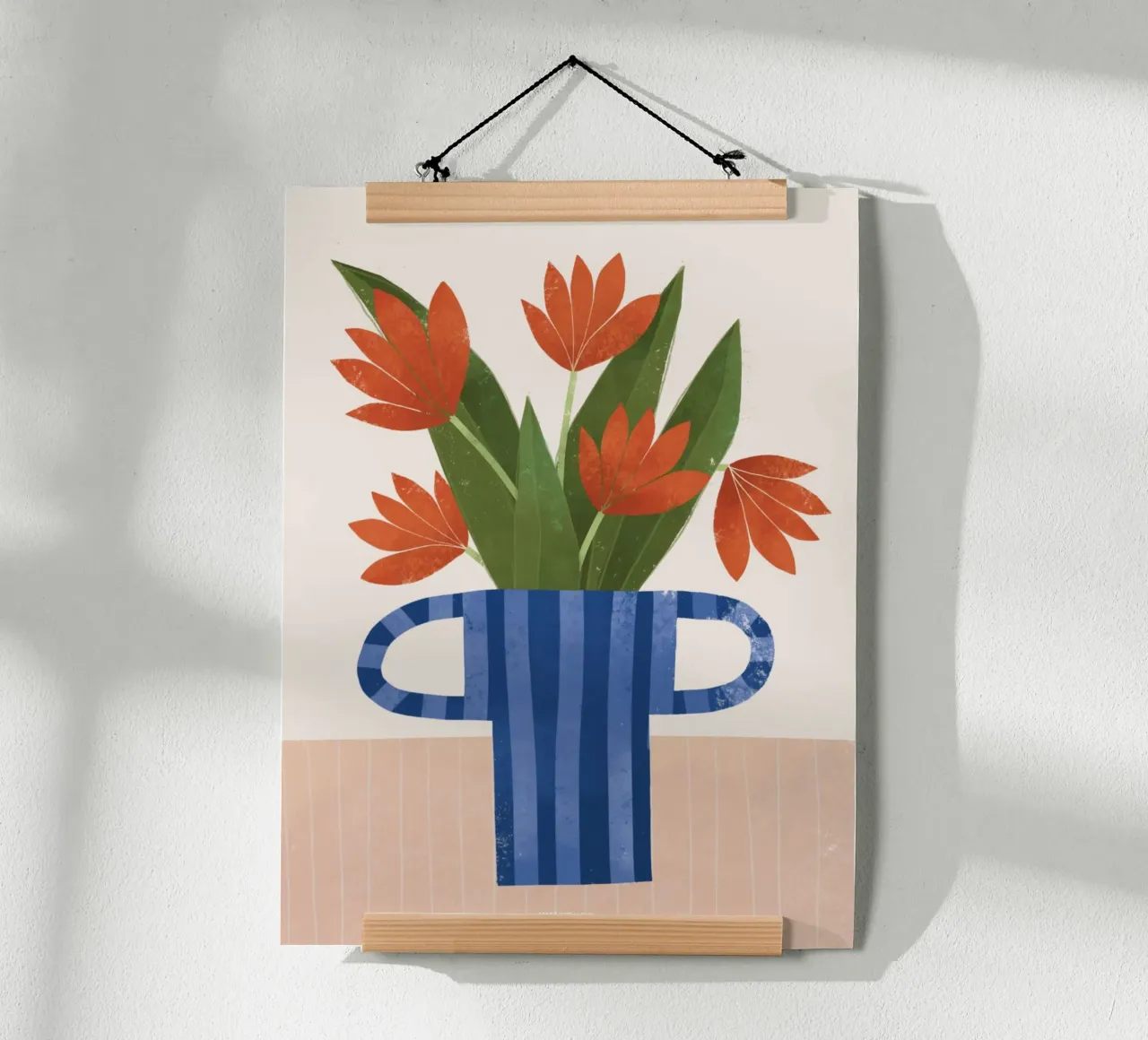TULIPANES EN UN JARRÓN AZUL hahnemühle de sarahlenadesign