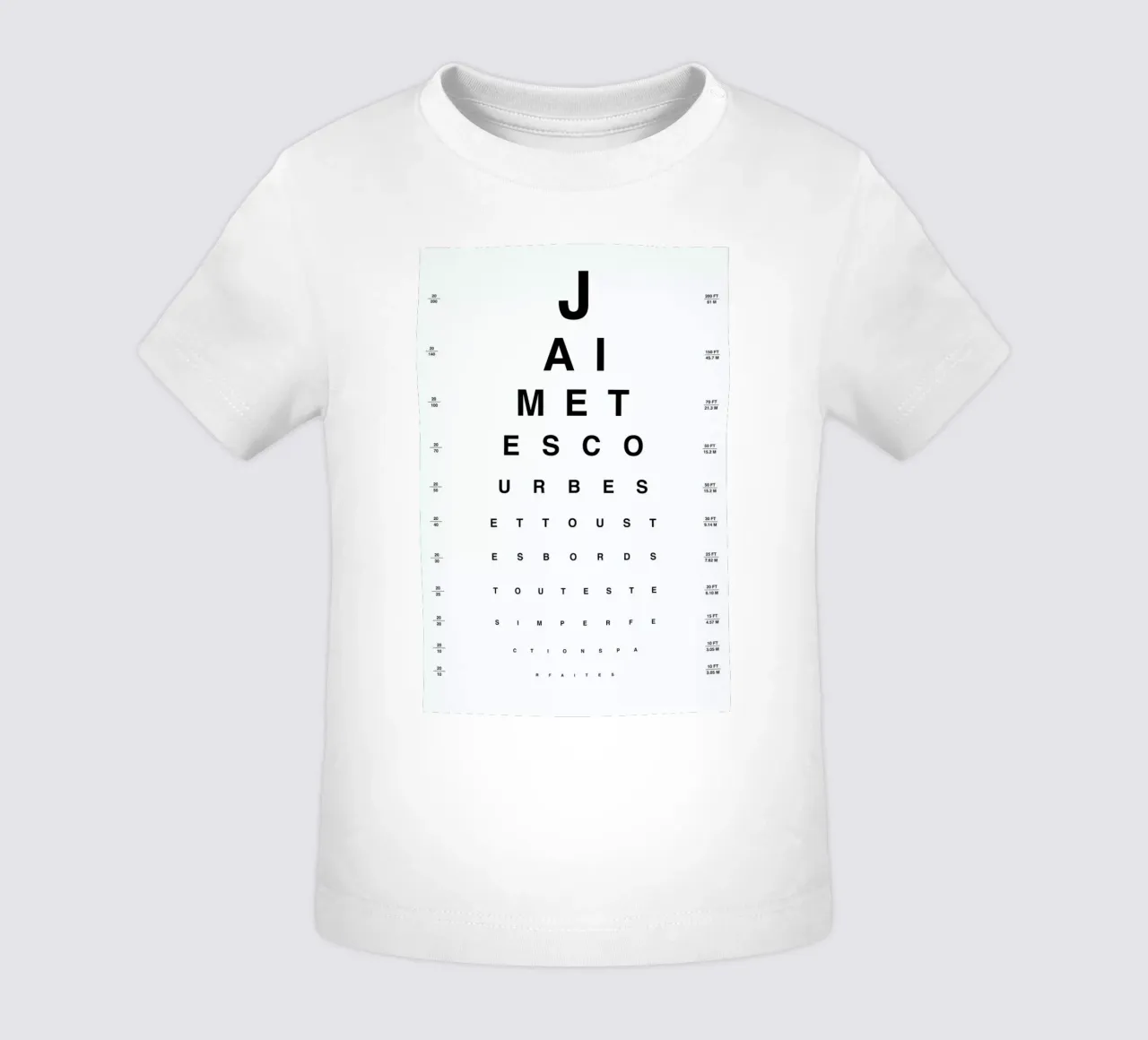 Eye Chart Je t'aime maglietta neonato da daylight design studio