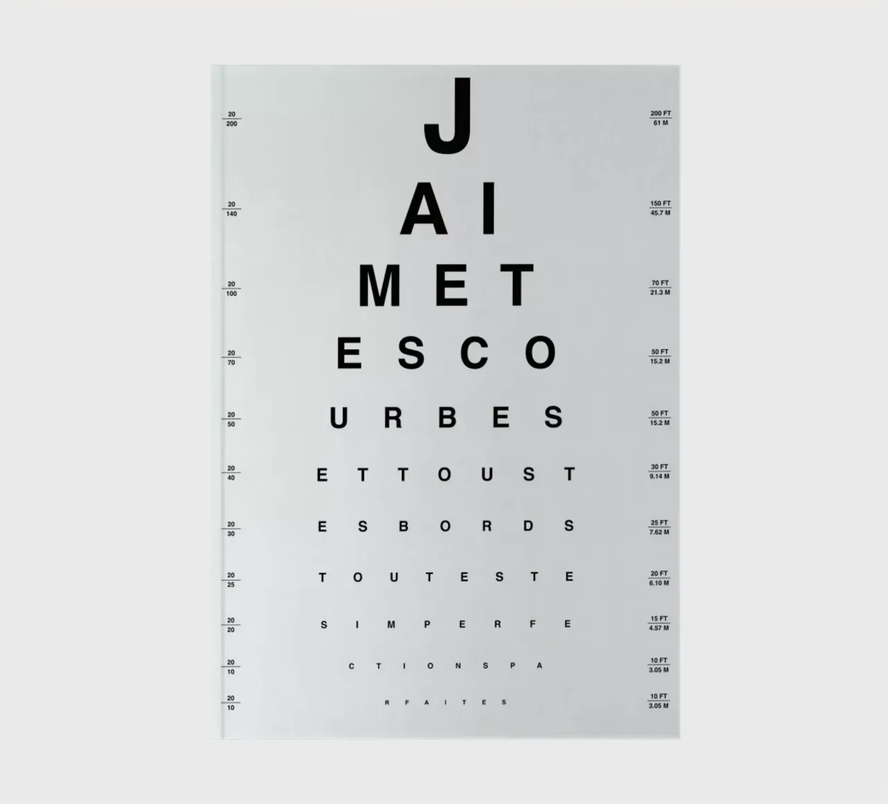 Eye Chart Je t'aime notebook by daylight design studio