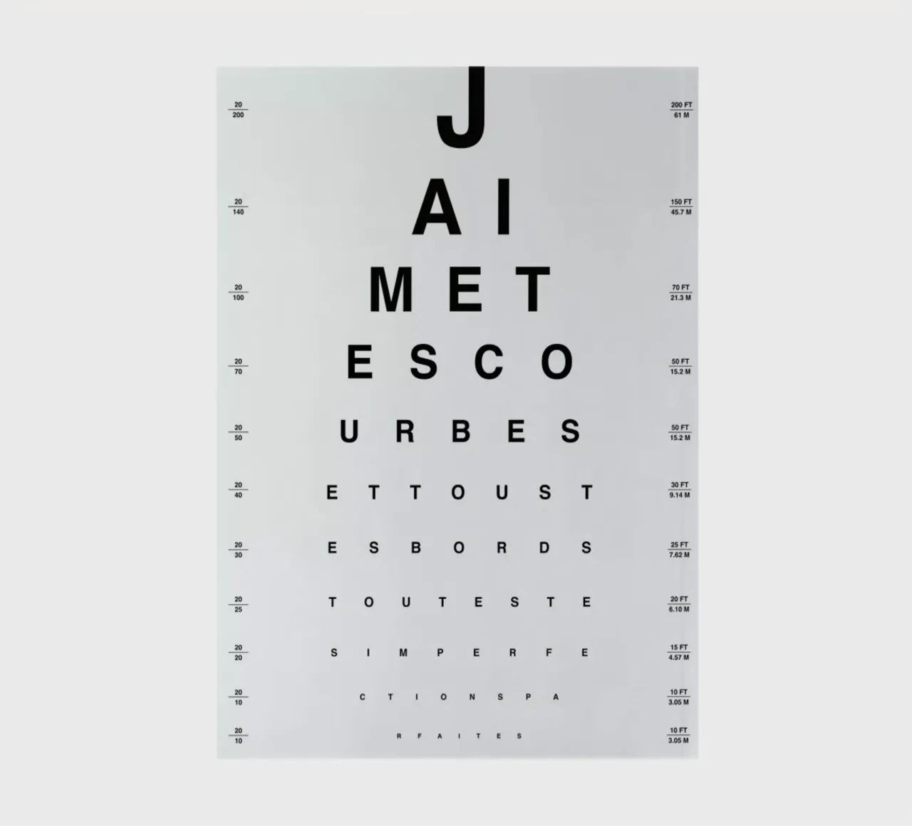 Eye Chart Je t'aime notebook by daylight design studio