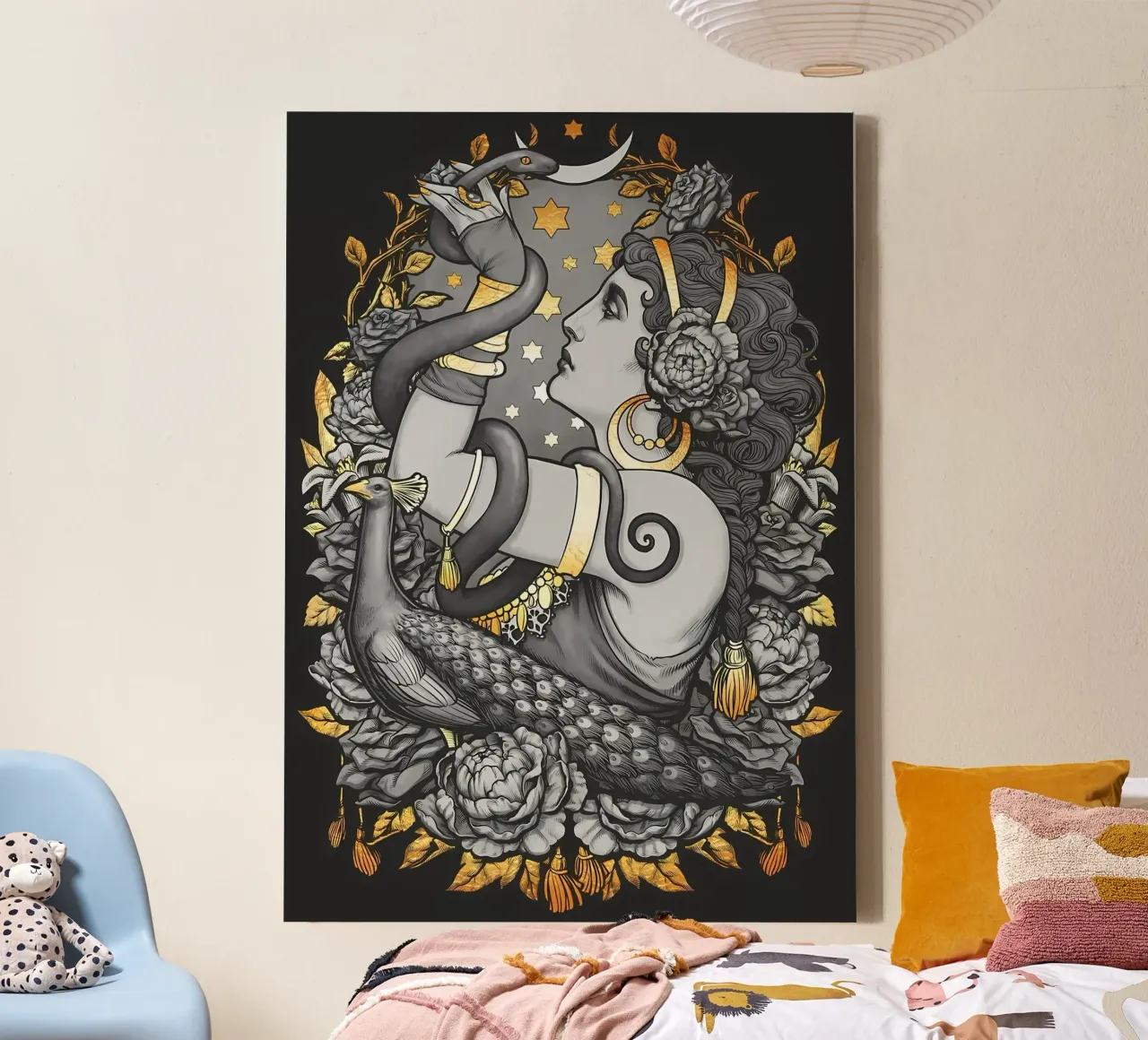 Tribal Fusion Buikdanseres heks canvas met Baklijst van diedrich