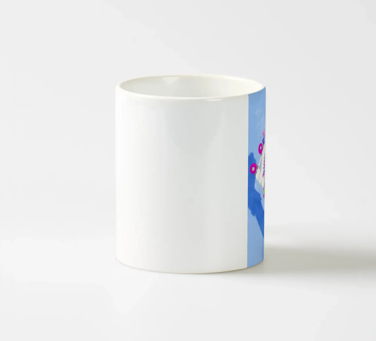 Pattini a rotelle con fiori tazza in ceramica da diedrich