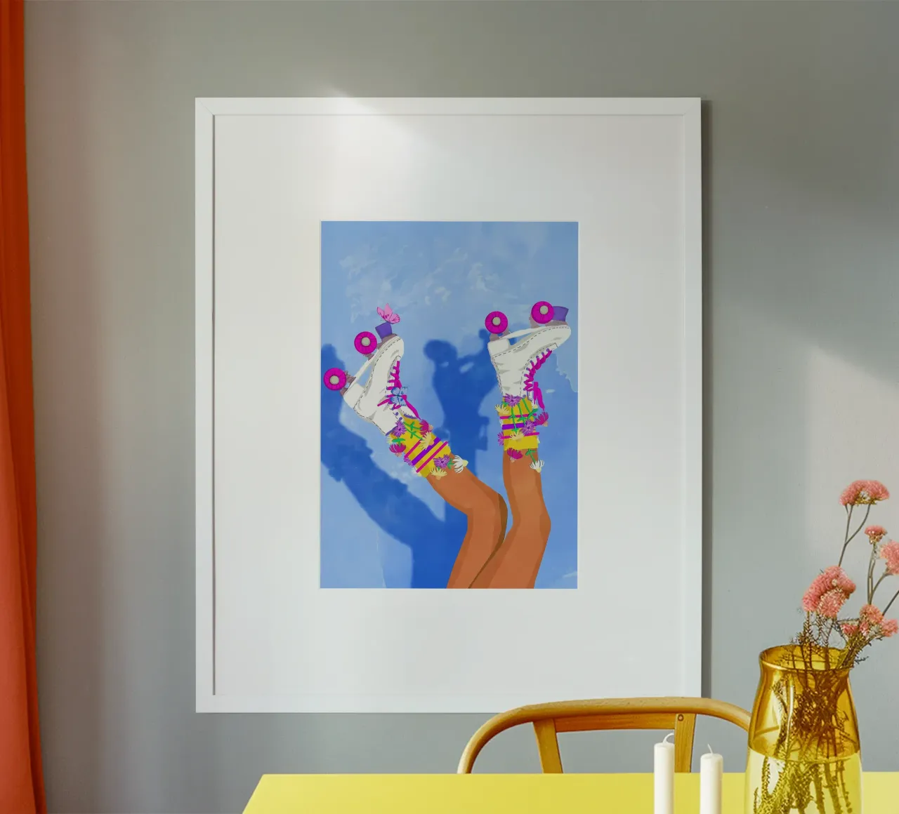 Pattini a rotelle con fiori carta hahnemühle da diedrich