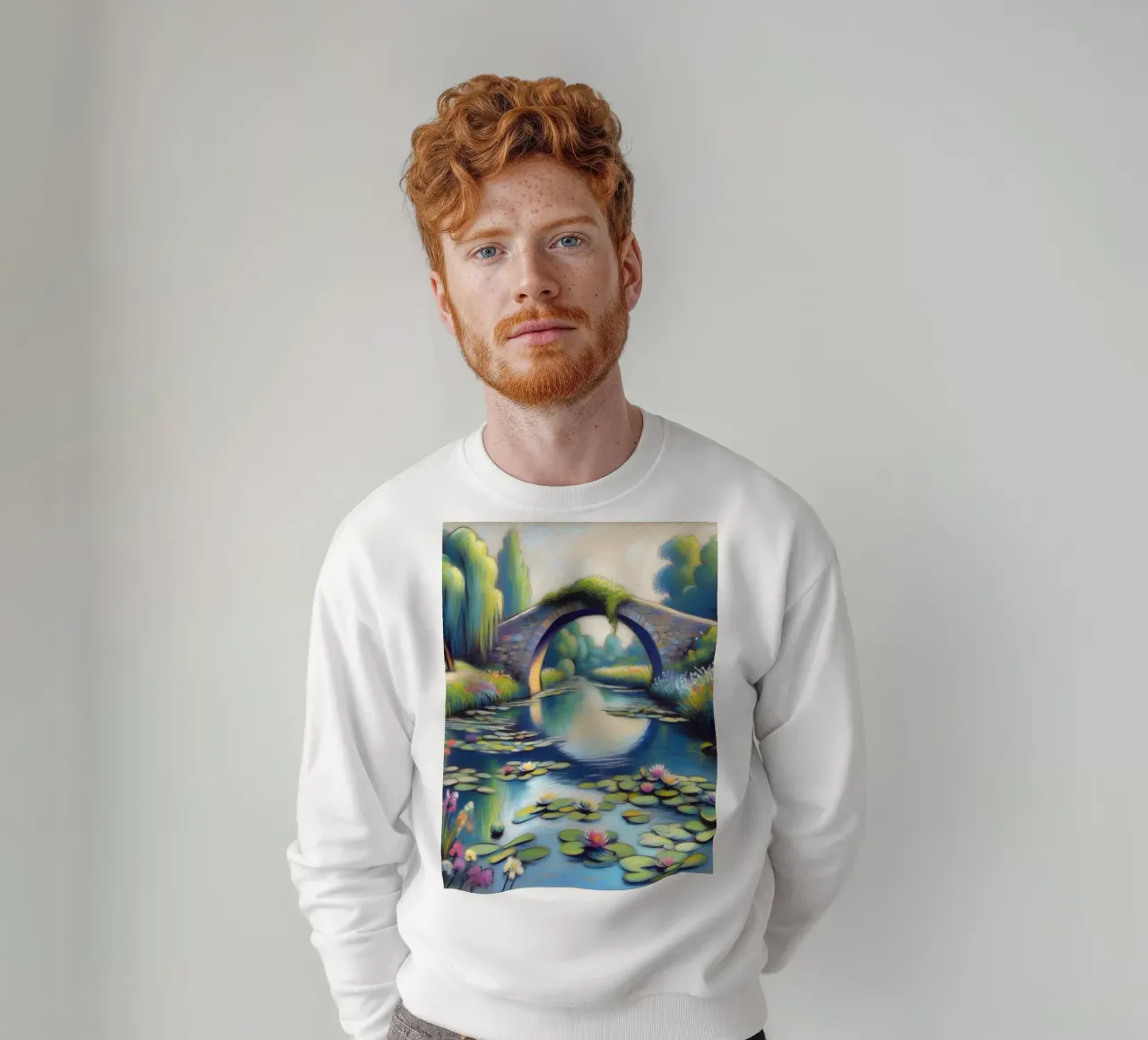 Lo stagno delle ninfee ispirato a Monet felpa da ARTOMATIC