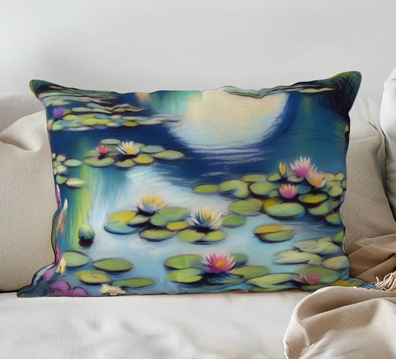 Lo stagno delle ninfee ispirato a Monet cuscino da ARTOMATIC