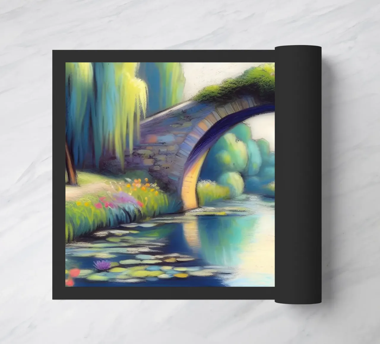 Lo stagno delle ninfee ispirato a Monet zerbino da ARTOMATIC