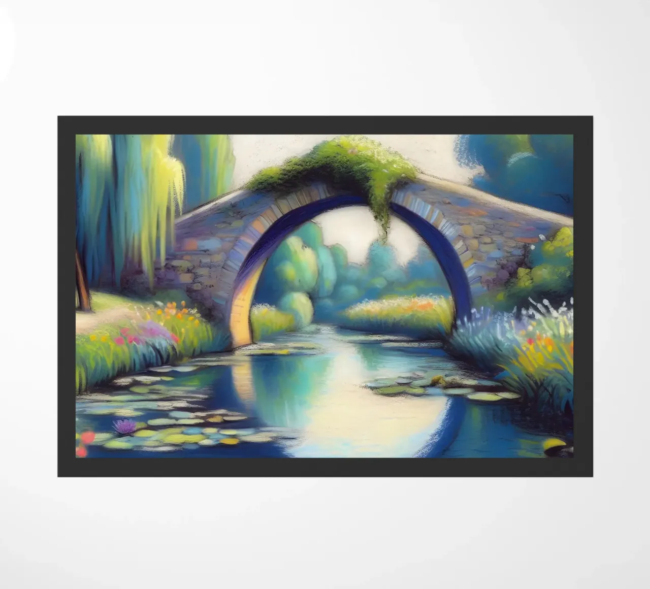 Lo stagno delle ninfee ispirato a Monet zerbino da ARTOMATIC