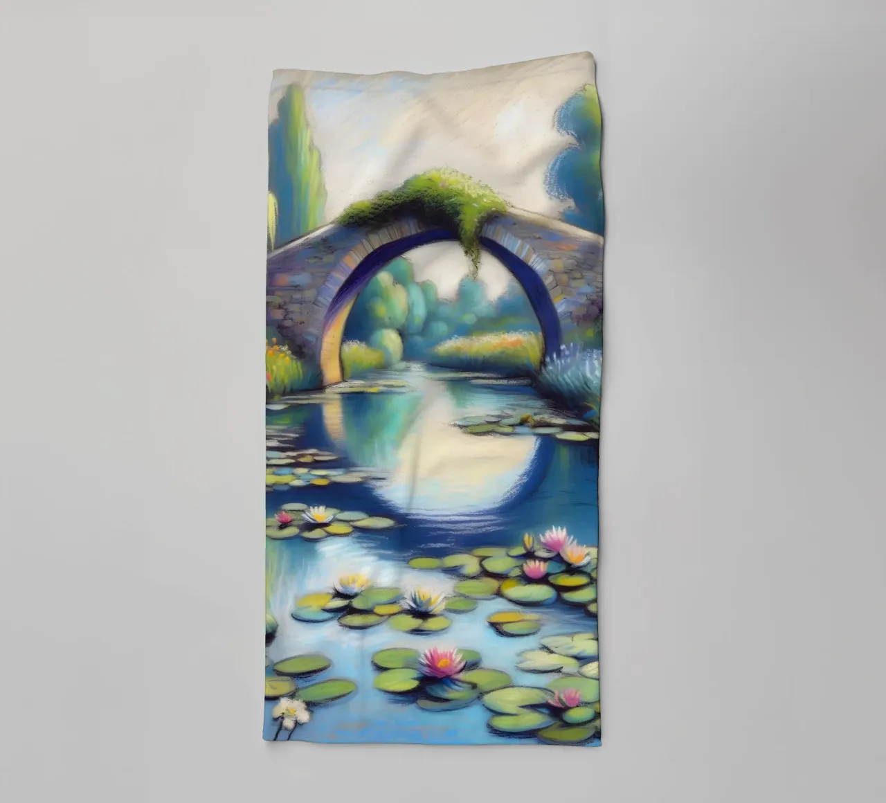 Lo stagno delle ninfee ispirato a Monet asciugamano da bagno da ARTOMATIC