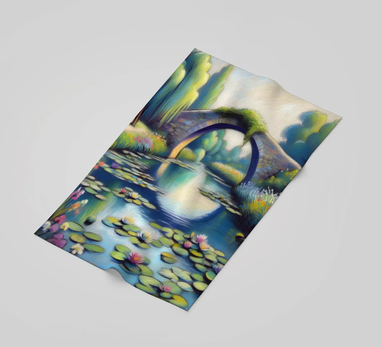 Lo stagno delle ninfee ispirato a Monet telo mare da ARTOMATIC