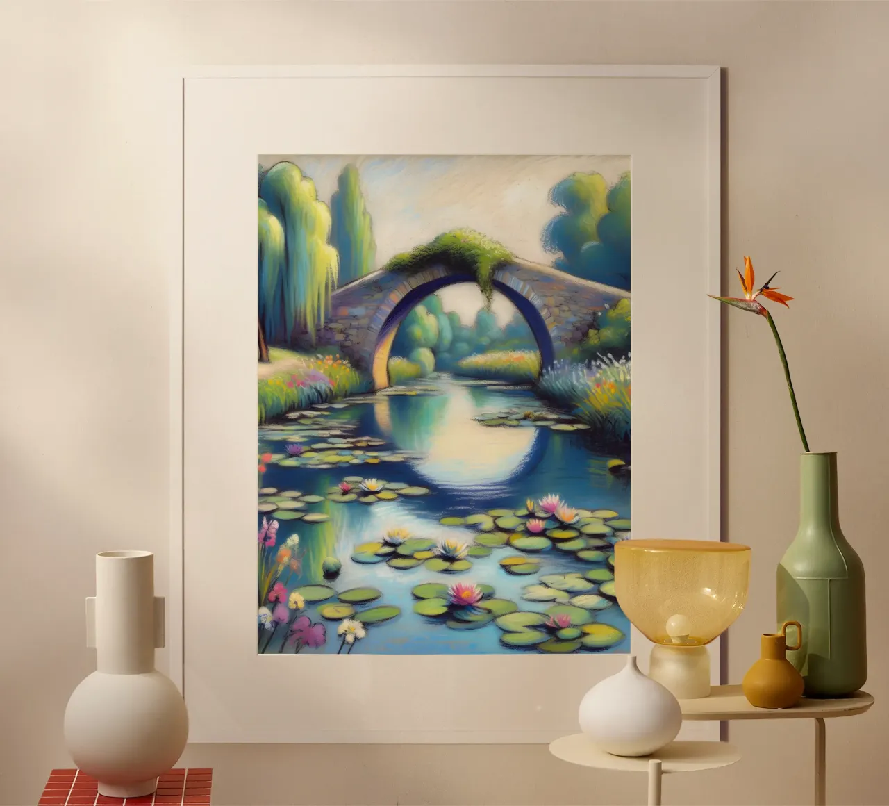 Lo stagno delle ninfee ispirato a Monet carta hahnemühle da ARTOMATIC
