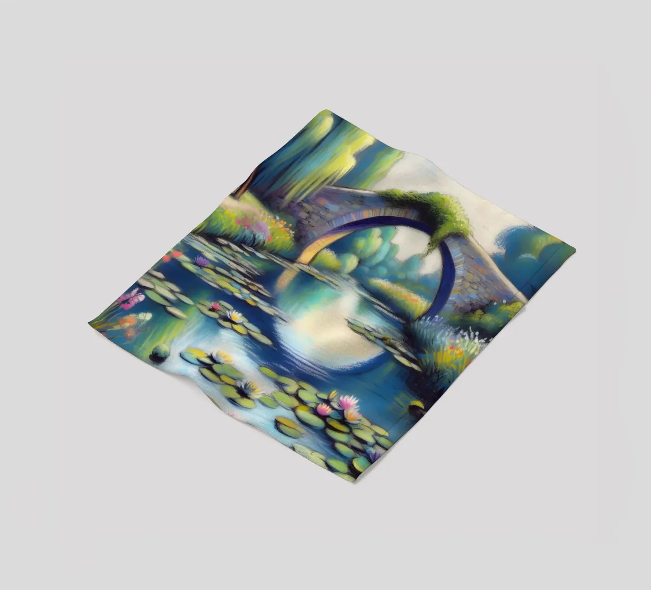 Lo stagno delle ninfee ispirato a Monet coperta in pile da ARTOMATIC