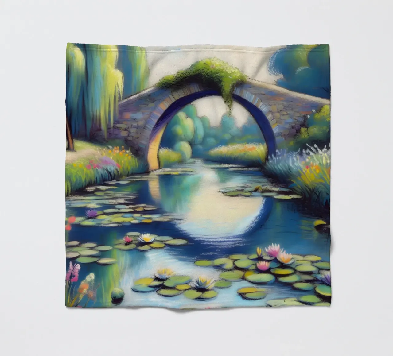 Lo stagno delle ninfee ispirato a Monet coperta in pile da ARTOMATIC