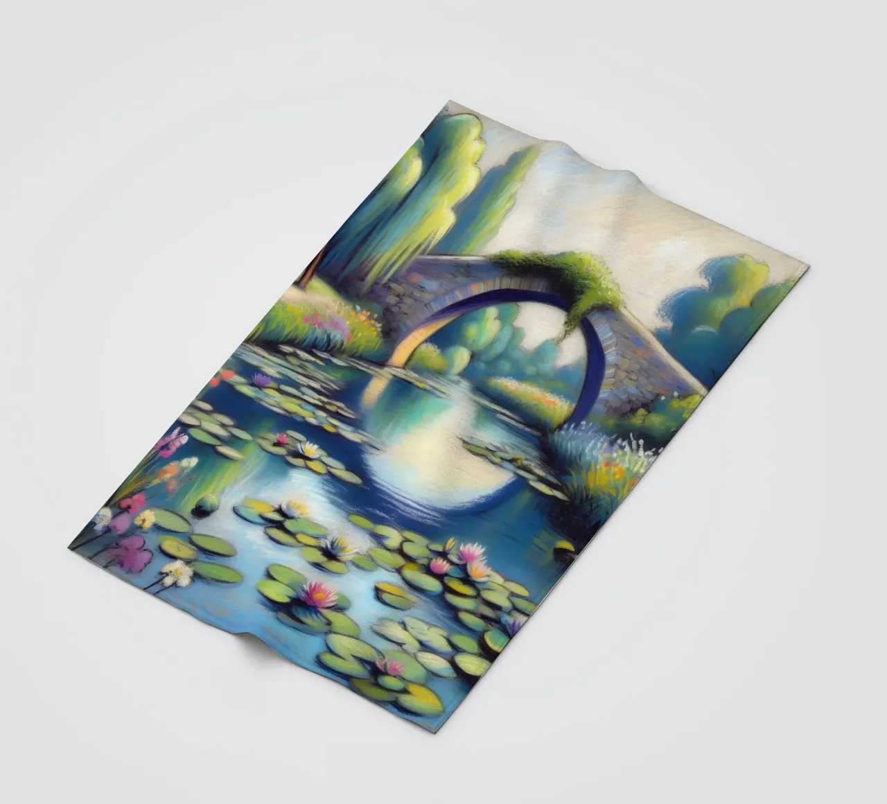 Lo stagno delle ninfee ispirato a Monet coperta in pile da ARTOMATIC