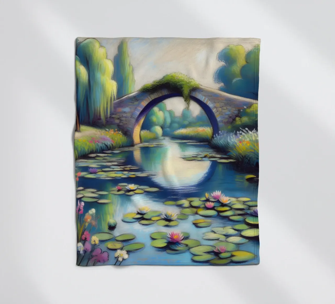 Lo stagno delle ninfee ispirato a Monet coperta in pile da ARTOMATIC
