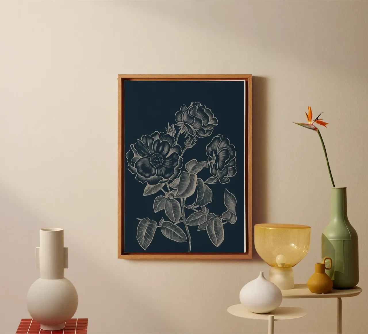 Bloem canvas met Baklijst van diedrich