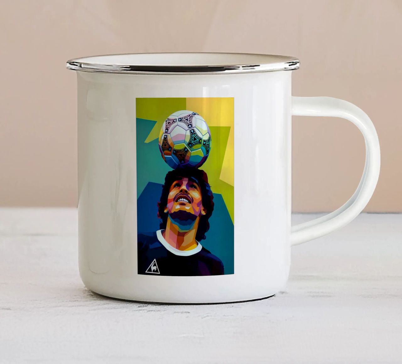 Maradona wpap ritratto al neon tazza in smalto da BONANZA