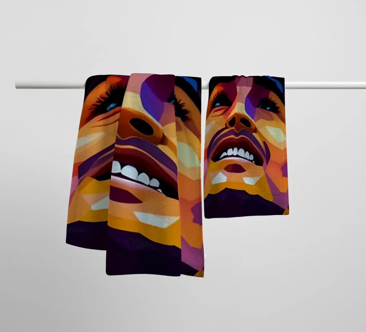 Maradona wpap potrait neon towel by BONANZA