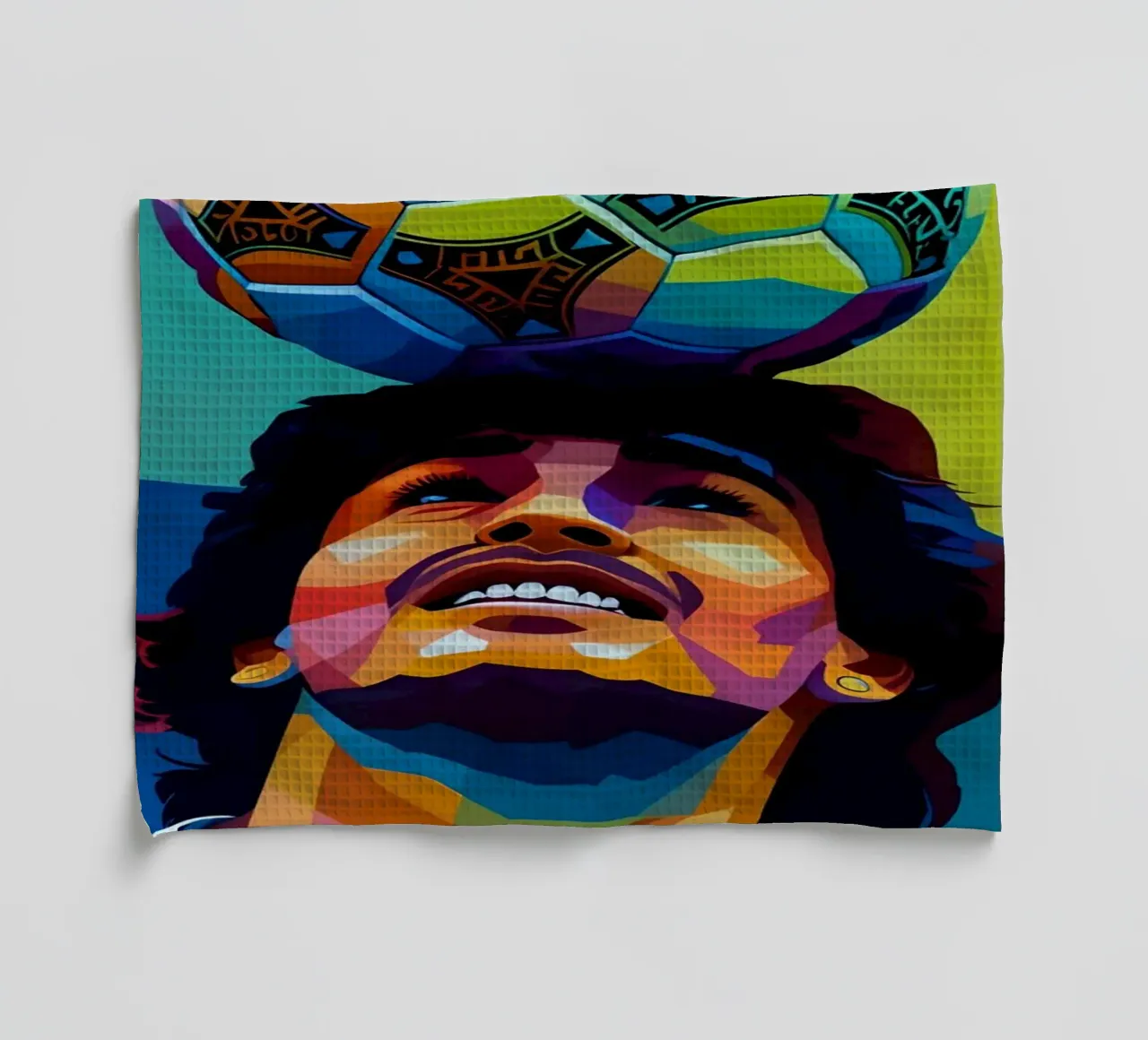 Maradona wpap potrait neon paño de cocina de BONANZA