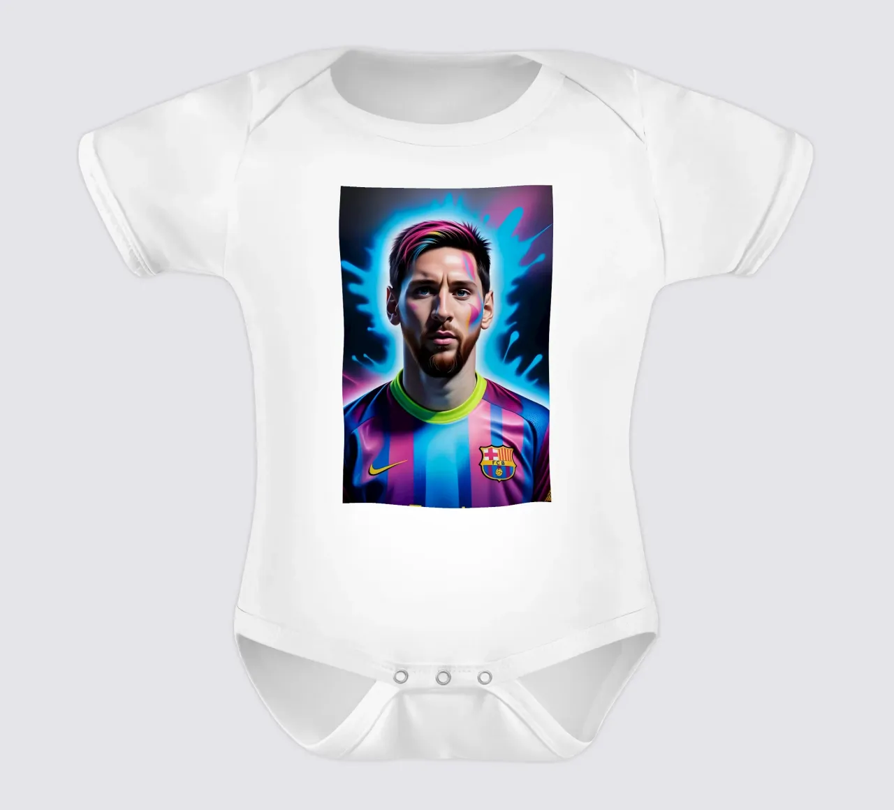 Messi potrait neon body neonato maniche corte da BONANZA