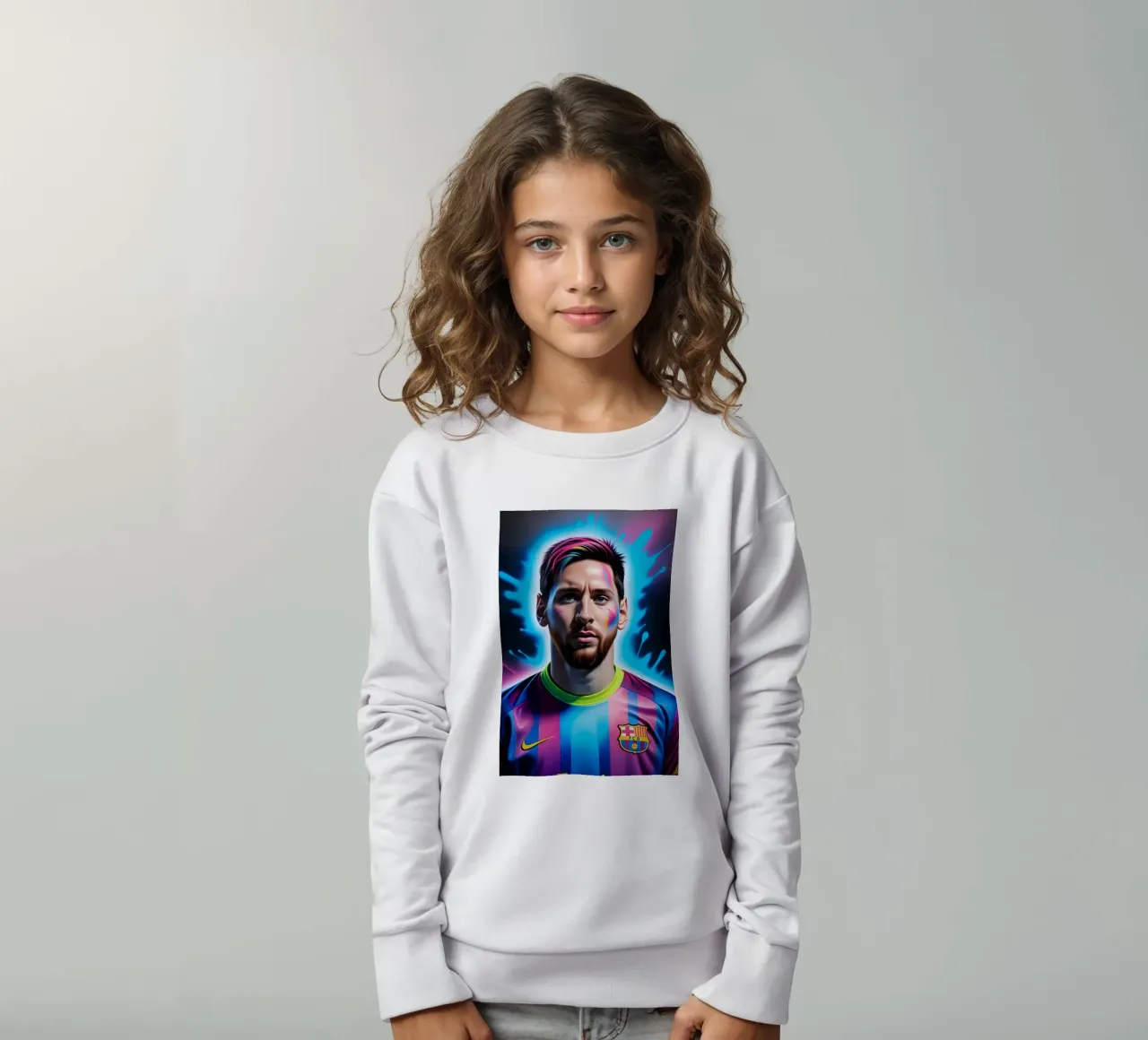 Messi potrait neon felpa bambino da BONANZA