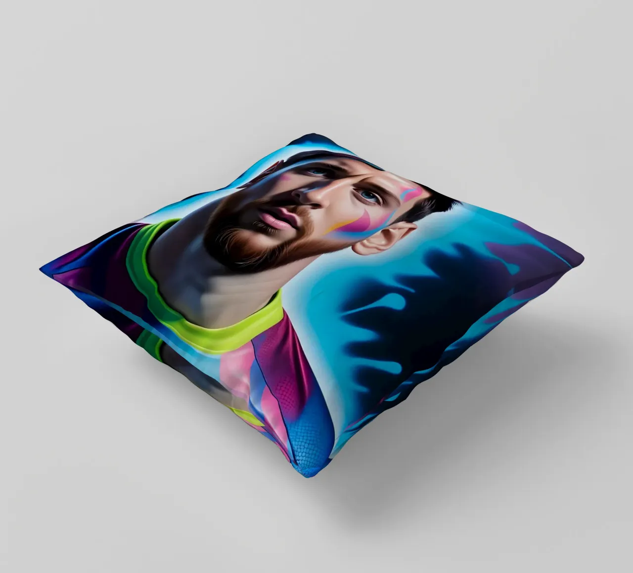 Messi potrait neon cuscino da BONANZA