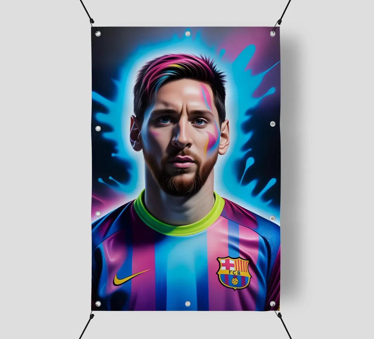 Messi potrait neon telo in pvc da BONANZA