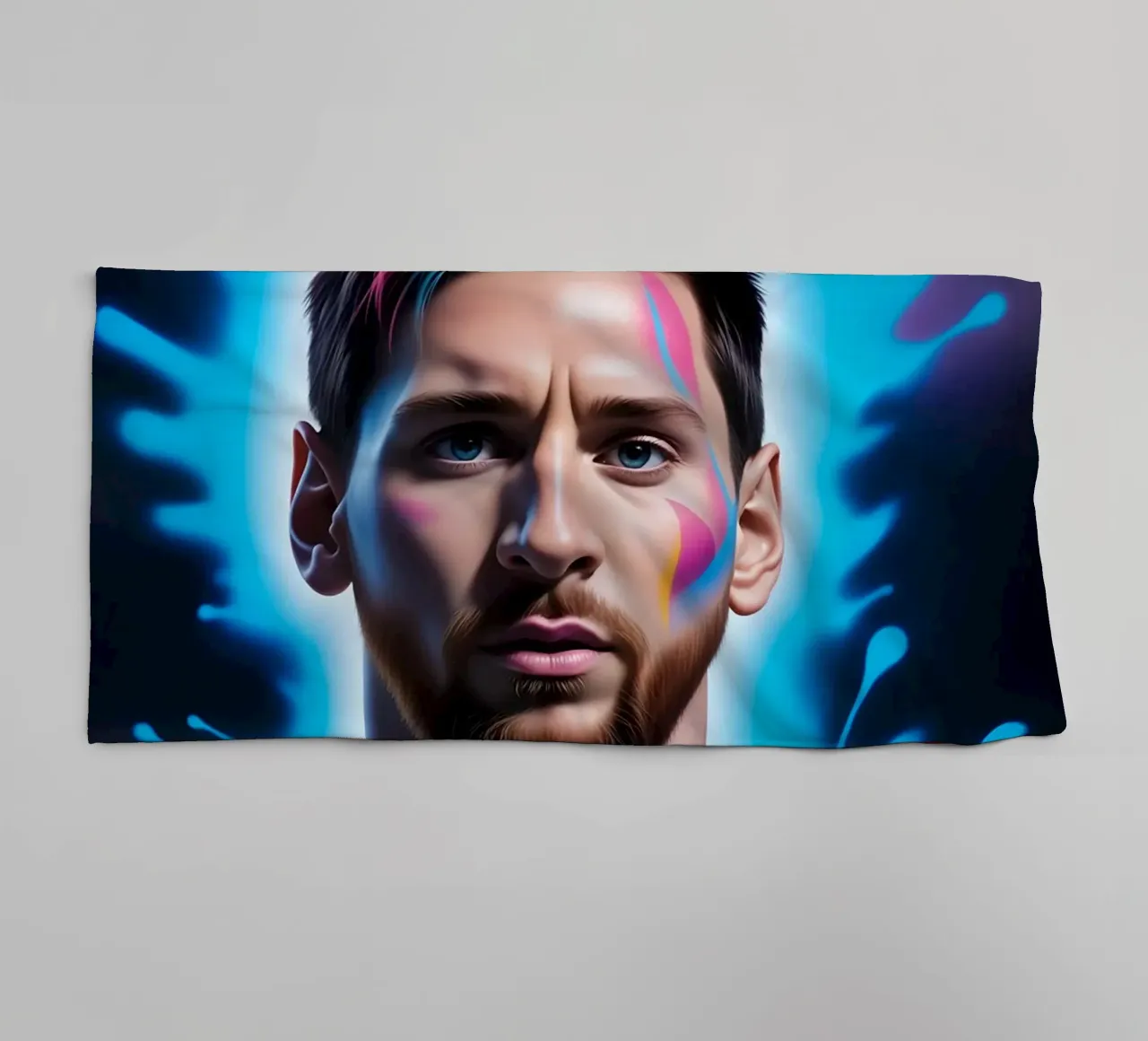 Messi potrait neon asciugamano da bagno da BONANZA