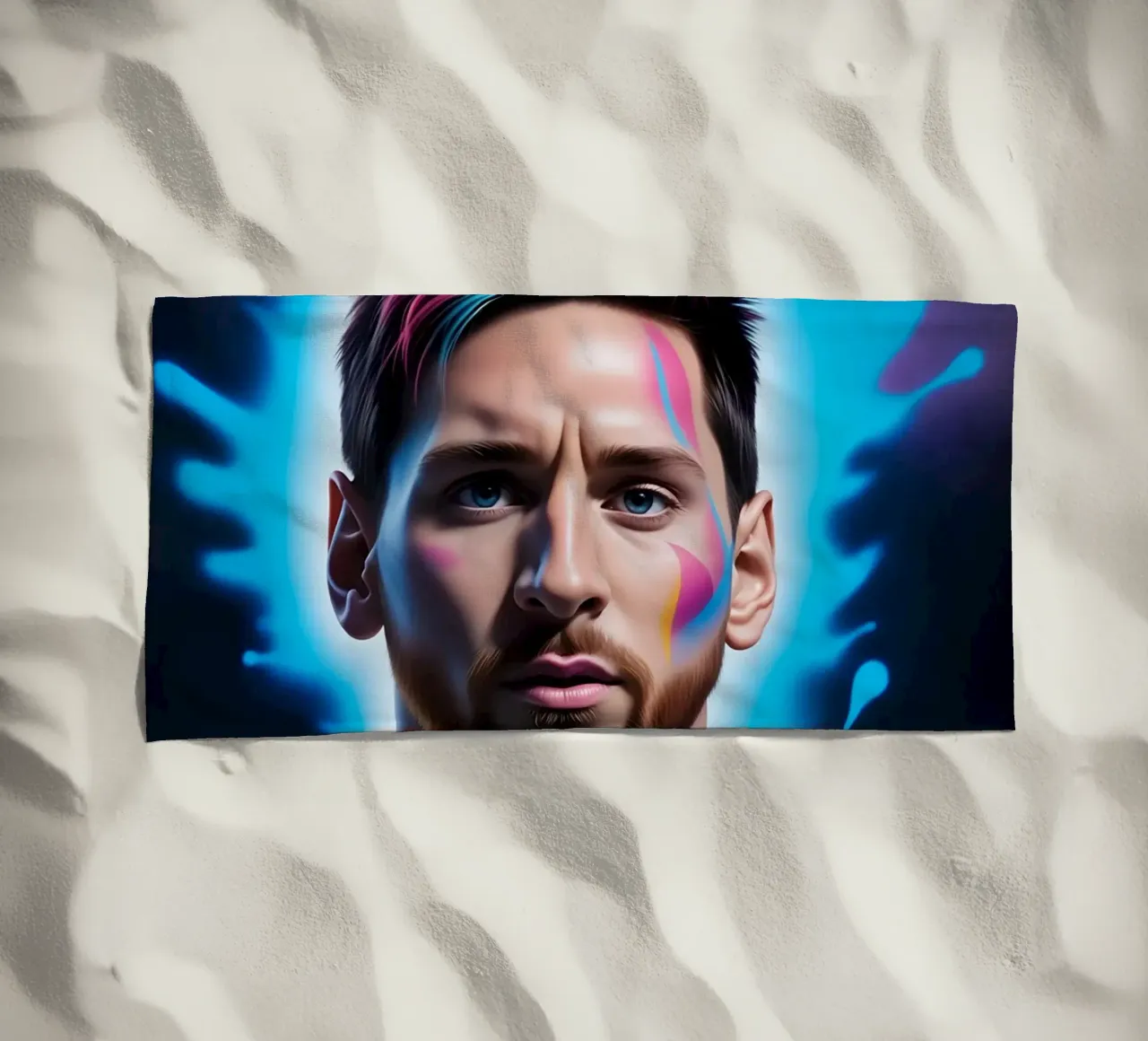 Messi potrait neon telo mare da BONANZA