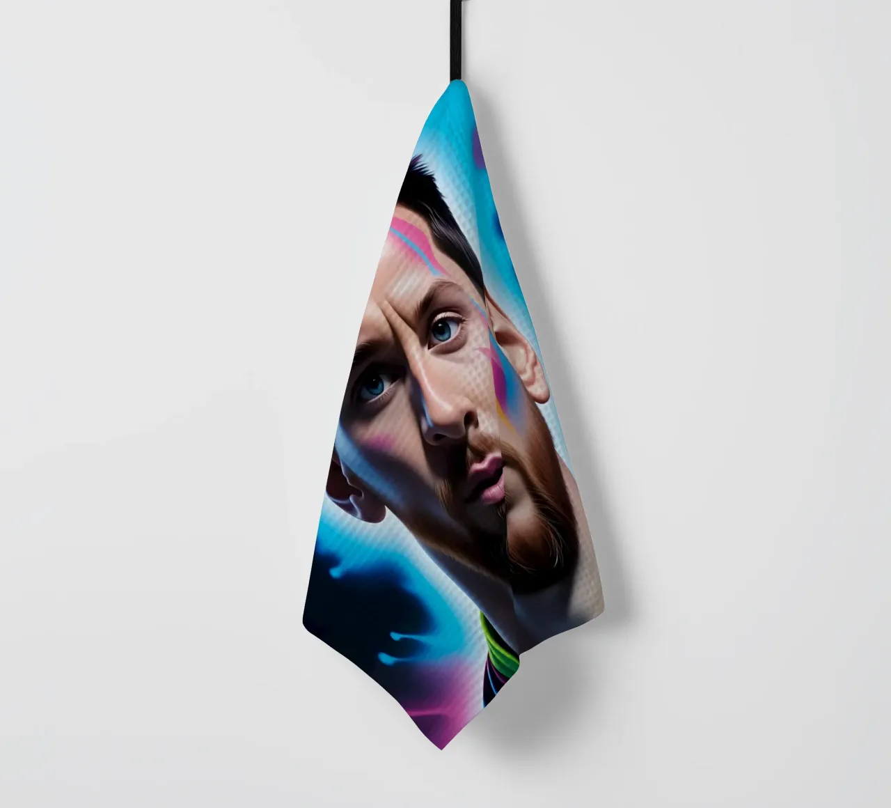 Messi potrait neon canovaccio da cucina da BONANZA