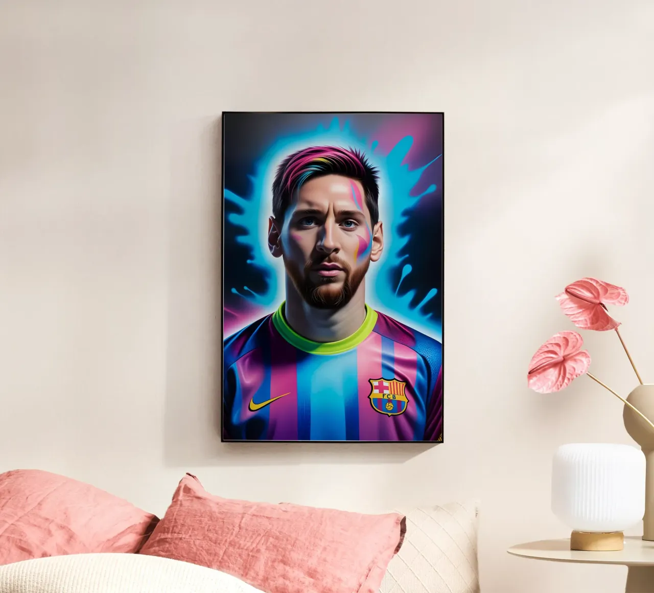 Messi potrait neon plexiglass da BONANZA