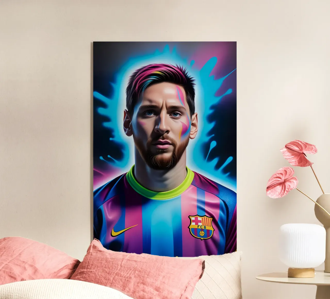 Messi potrait neon plexiglass da BONANZA