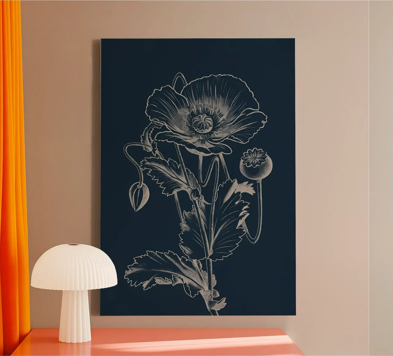 Bloem canvas met Baklijst van diedrich