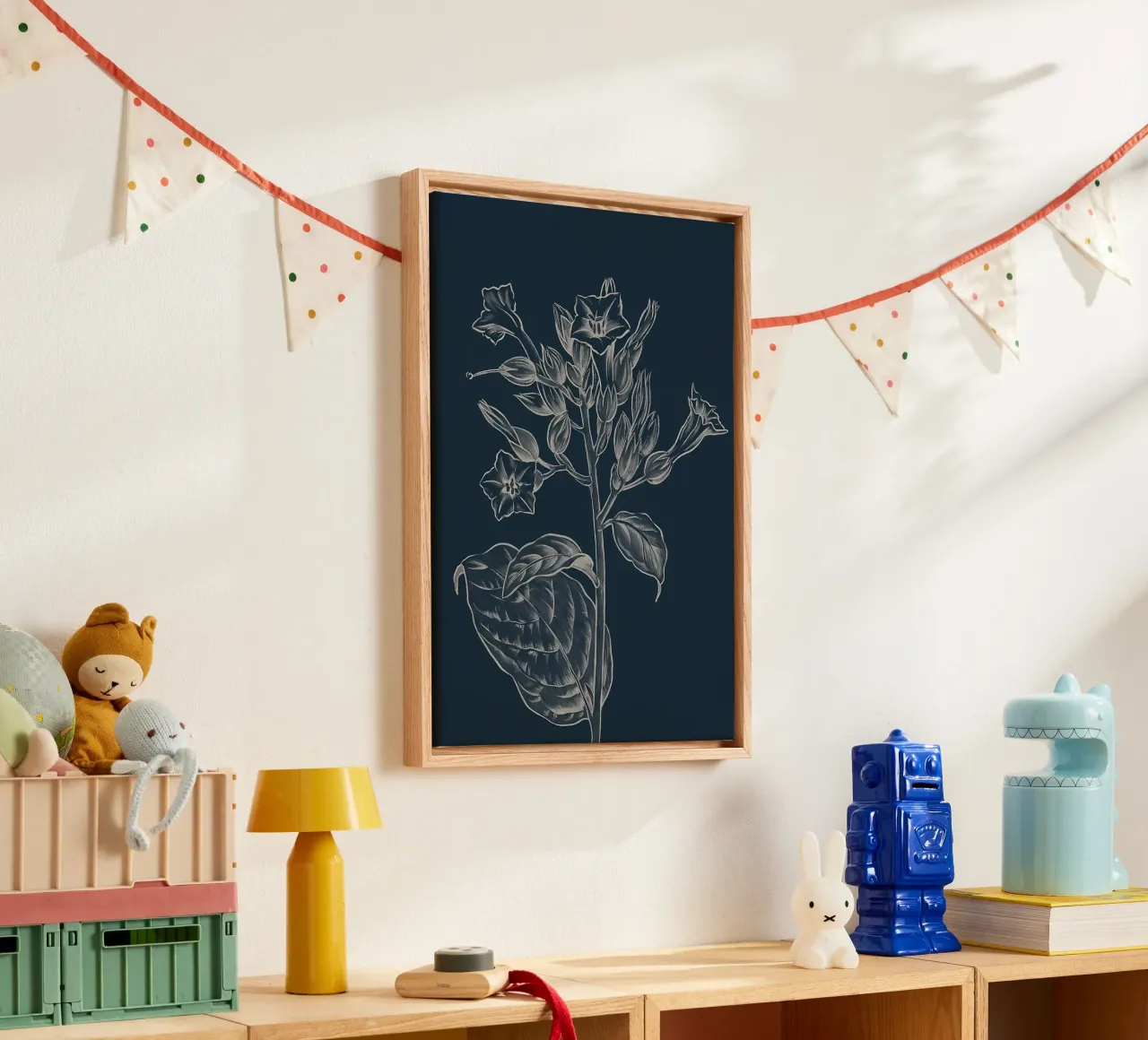 Bloem canvas met Baklijst van diedrich