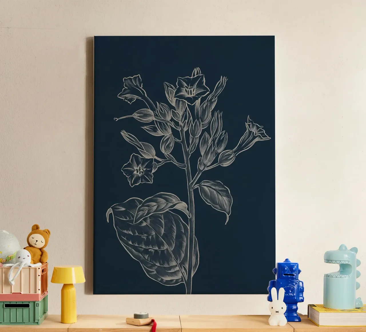 Bloem canvas met Baklijst van diedrich