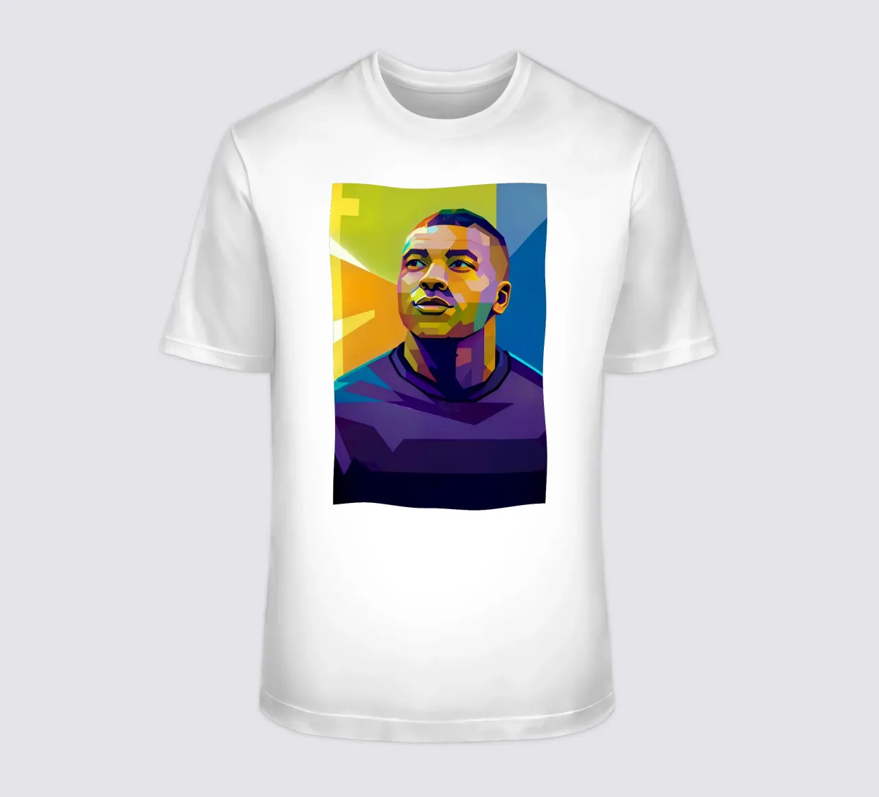 Kylian Mbappe wpap potrait neon T-Shirt von BONANZA
