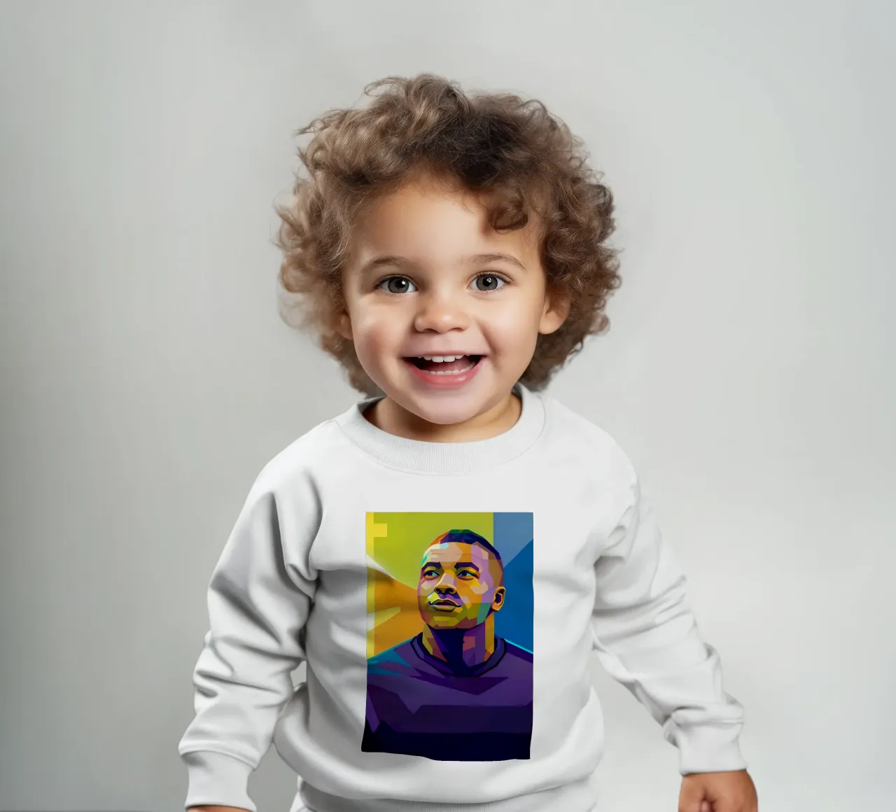 Kylian Mbappe wpap potrait neon sudadera de bebé de BONANZA