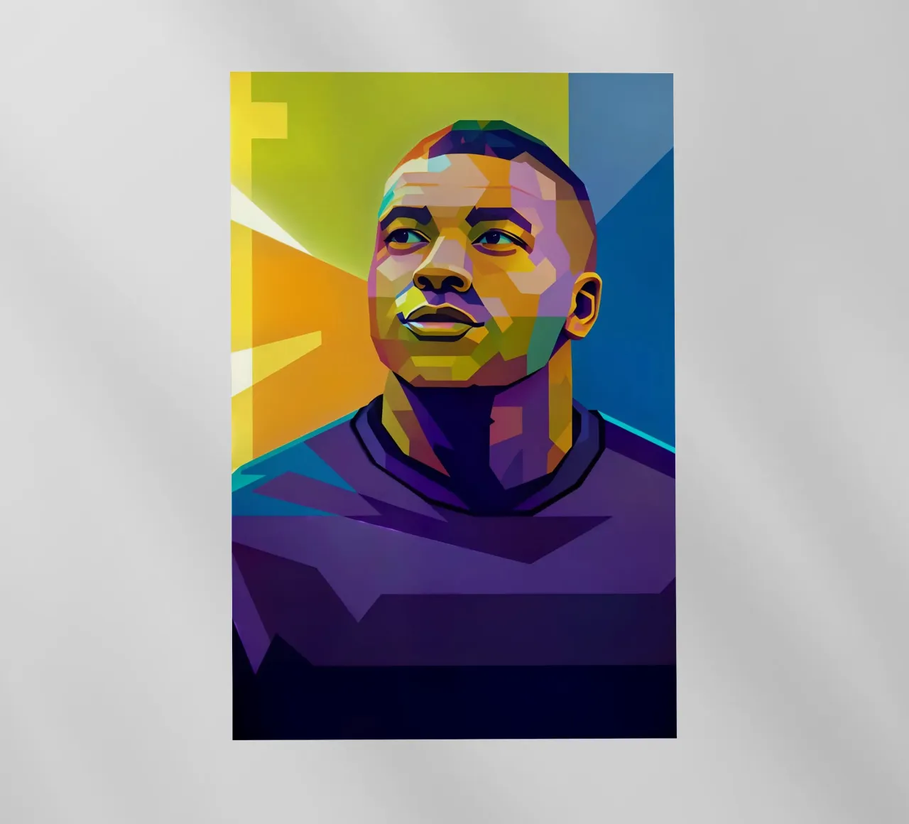 Kylian Mbappe wpap ritratto al neon pellicola backlit da BONANZA