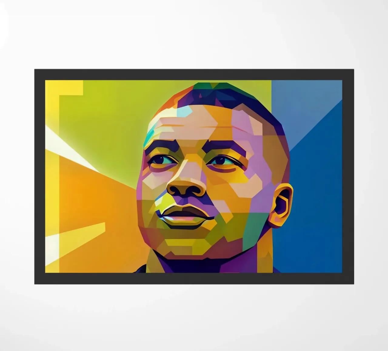 Kylian Mbappe wpap potrait neon felpudo de BONANZA