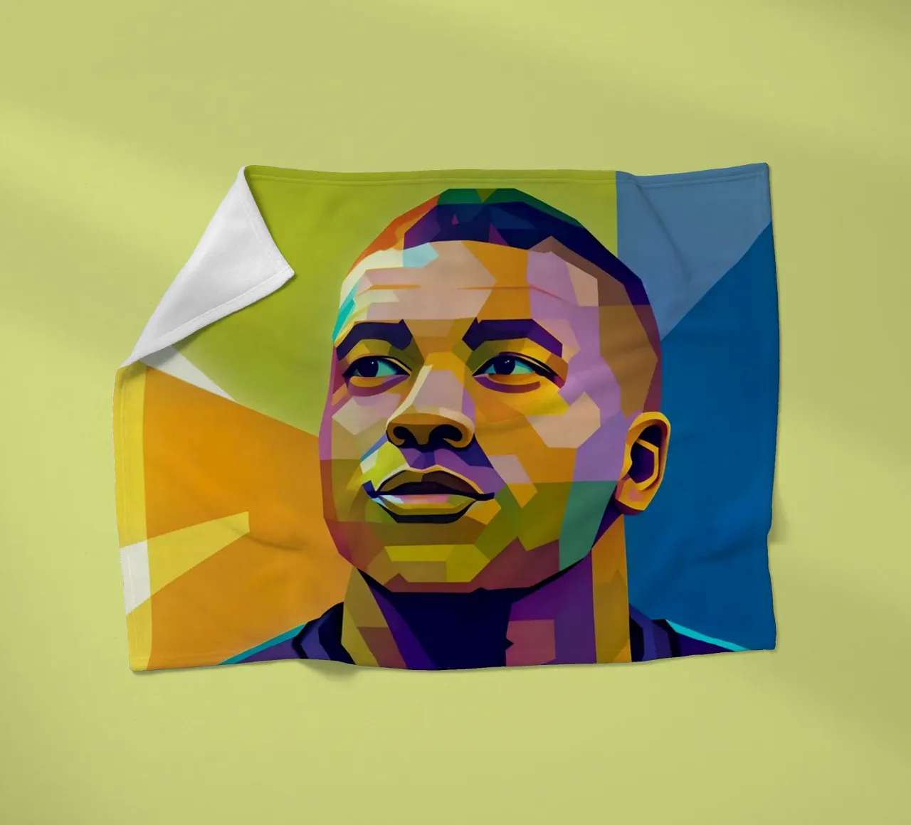 Kylian Mbappe wpap potrait neon Fleecedecke von BONANZA