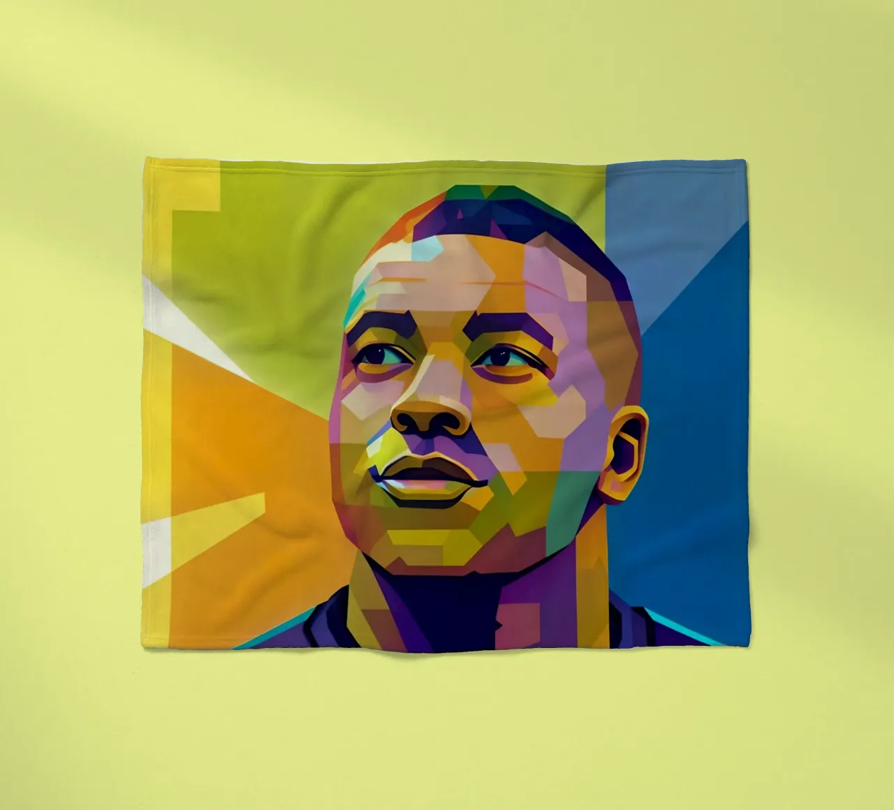 Kylian Mbappe wpap potrait neon Fleecedecke von BONANZA