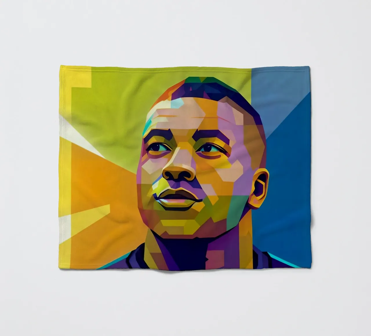 Kylian Mbappe wpap potrait neon Fleecedecke von BONANZA
