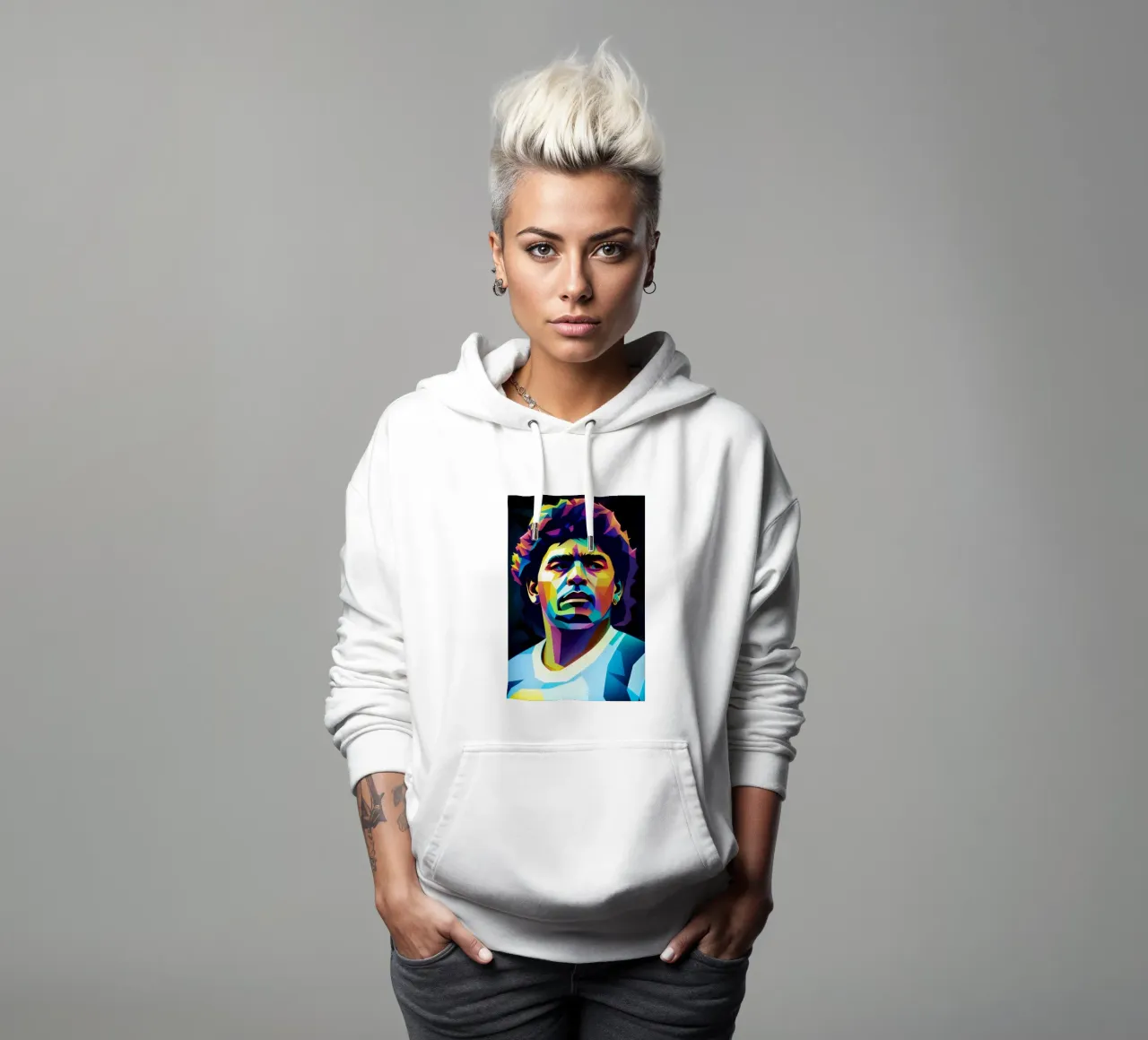 Diego Maradona wpap potrait neon sudadera con capucha de BONANZA