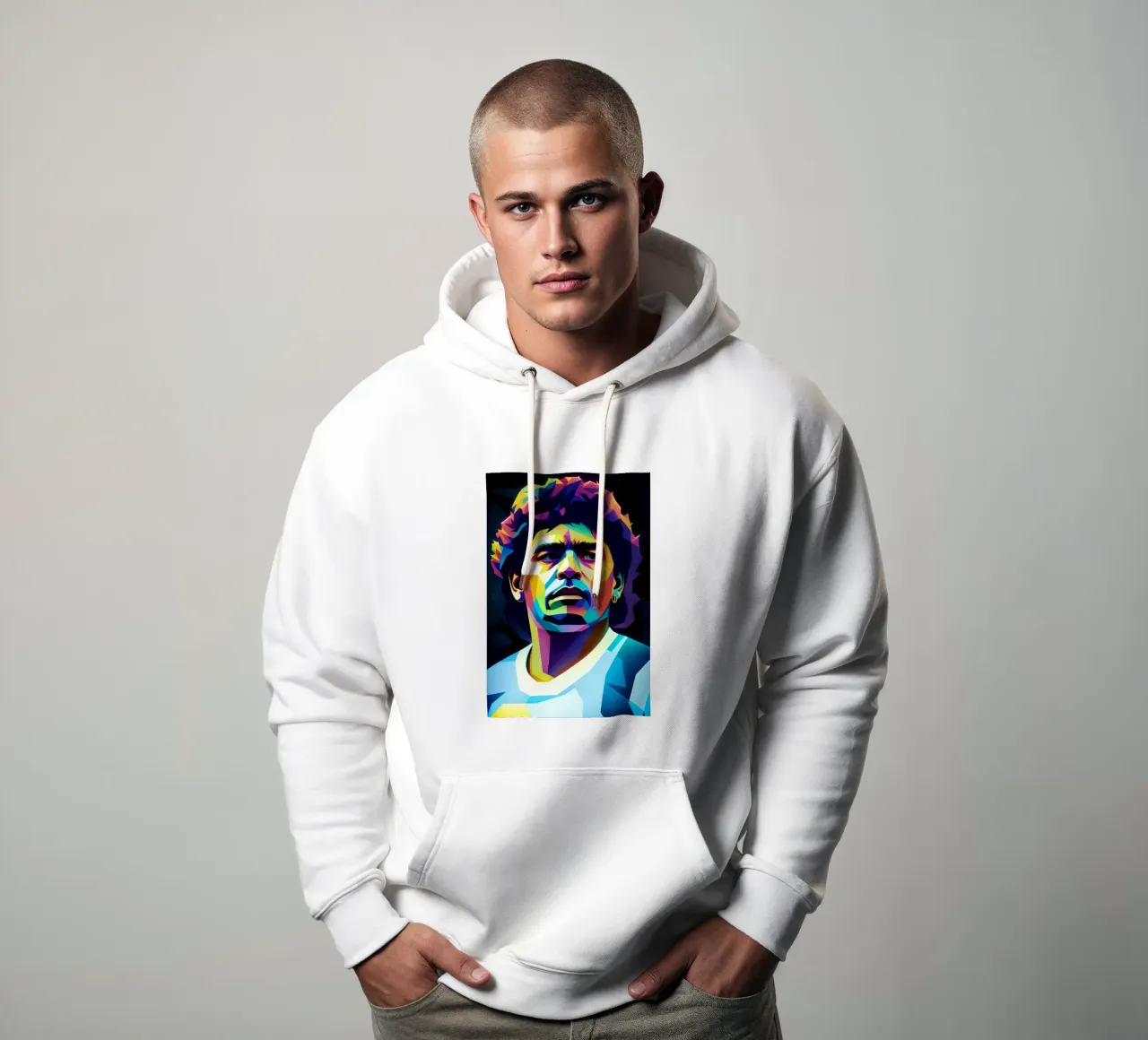 Diego Maradona wpap potrait neon sudadera con capucha de BONANZA