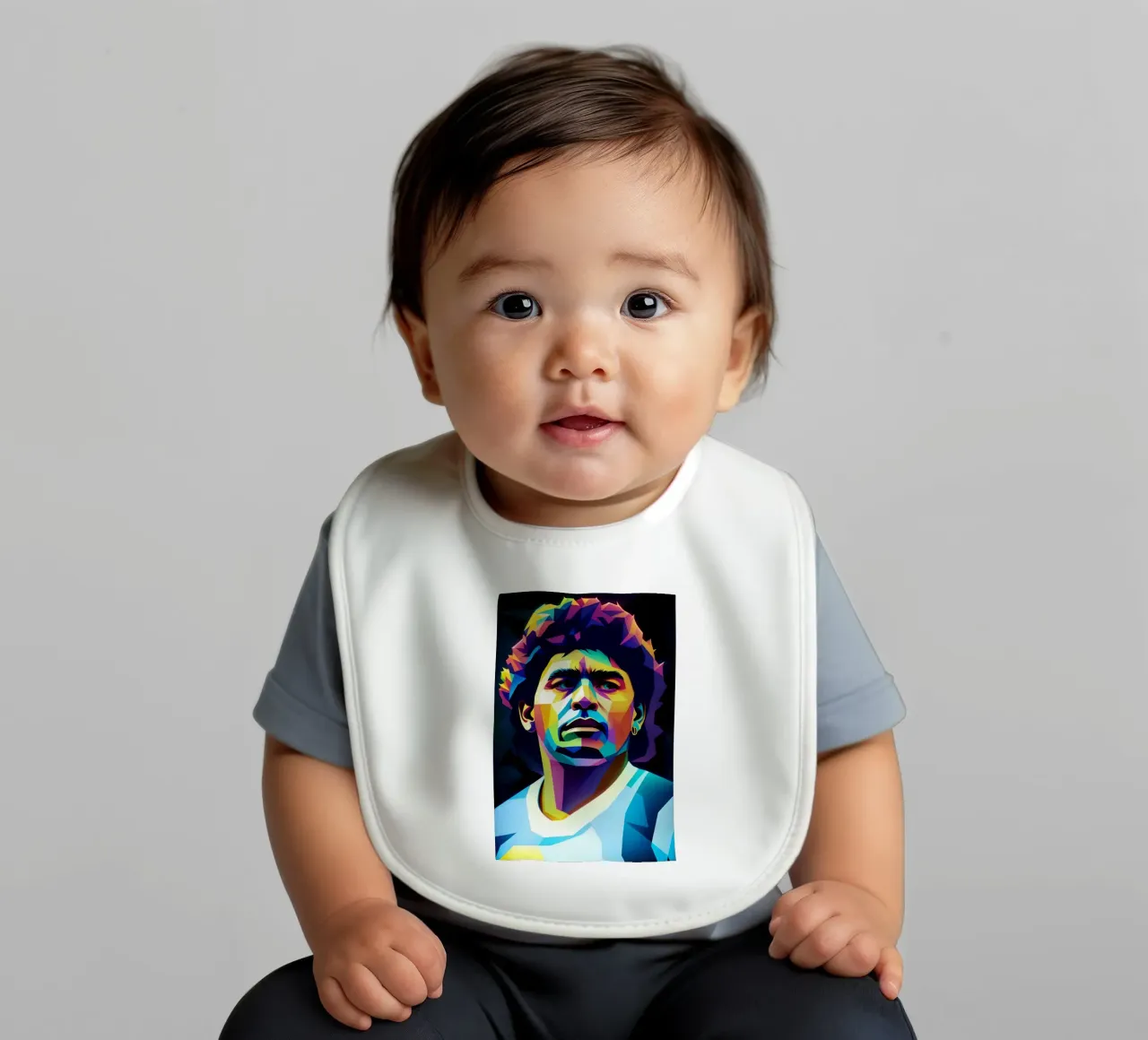 Diego Maradona wpap potrait neon Babylätzchen von BONANZA